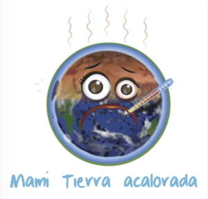 Ilustración digital en color de Mami Tierra acalorada