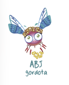 Ilustración digital en color de una ABJ gordota