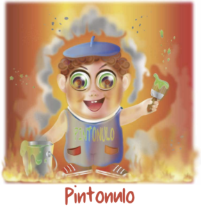 Ilustración digital en color de Pintonulo, terrible niño humano