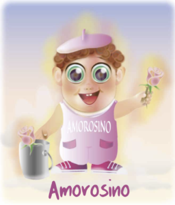 Ilustración digital en color de Amorosino, el niño bondadoso que habita en el corazón de Pintonulo