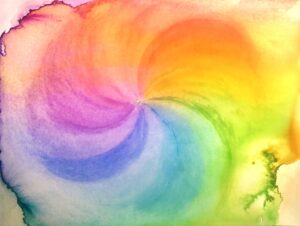 Acuarela abstracta con transiciones de color