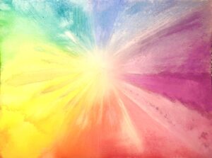 Acuarela abstracta con transiciones de color