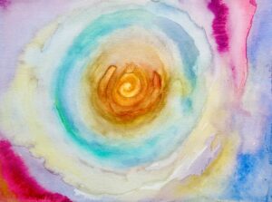 Acuarela abstracta con transiciones de color