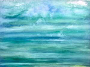 Acuarela abstracta con transiciones de color