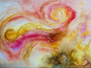 Acuarela abstracta con transiciones de color