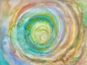 Acuarela abstracta con transiciones de color