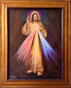 Pintura de Jesús de Nazaret basada en el Cristo de la divina Misericordia de Adolf Hyla