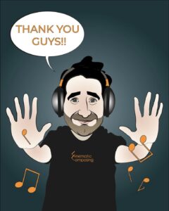 Caricatura digital del compositor Marc Jovani